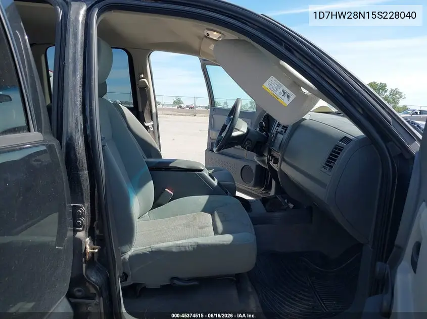 2005 Dodge Dakota St VIN: 1D7HW28N15S228040 Lot: 45374515