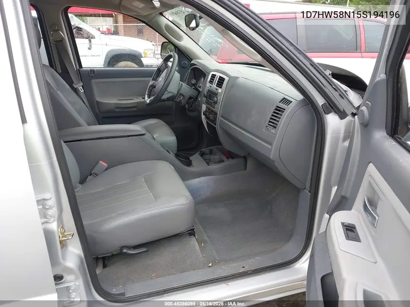 2005 Dodge Dakota Laramie VIN: 1D7HW58N15S194196 Lot: 45386098