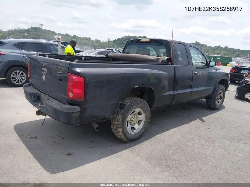 2005 Dodge Dakota St VIN: 1D7HE22K35S258917 Lot: 45459755