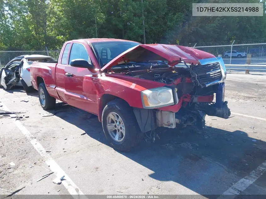 2005 Dodge Dakota Slt VIN: 1D7HE42KX5S214988 Lot: 45460578