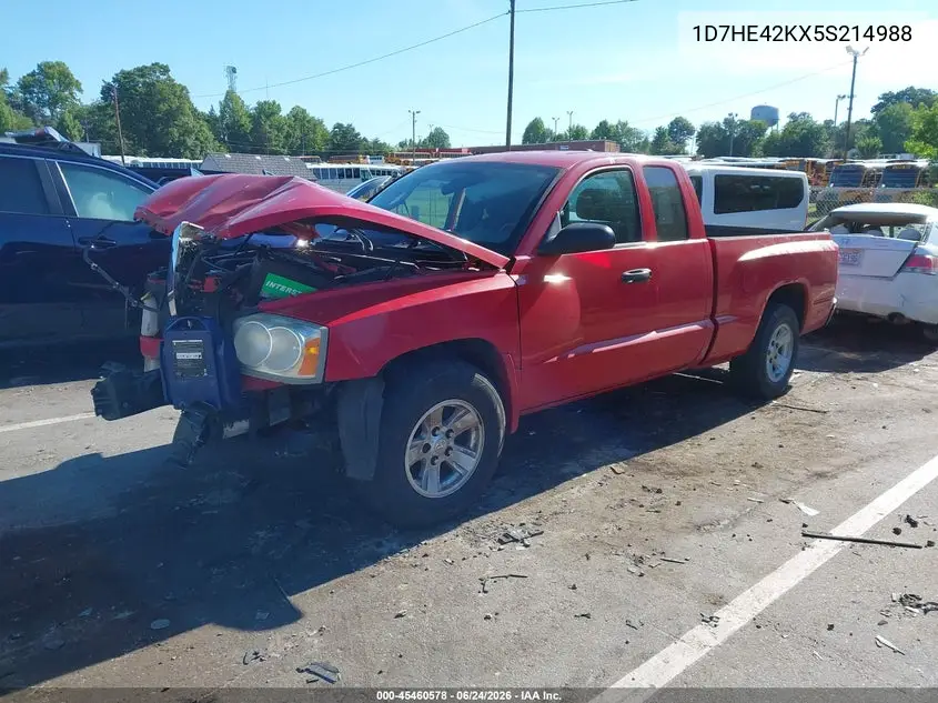 2005 Dodge Dakota Slt VIN: 1D7HE42KX5S214988 Lot: 45460578