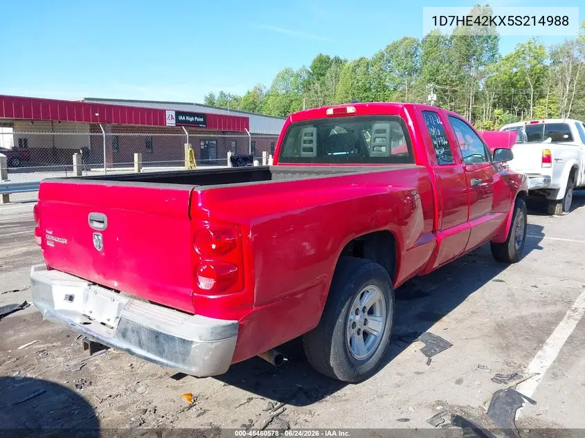 2005 Dodge Dakota Slt VIN: 1D7HE42KX5S214988 Lot: 45460578