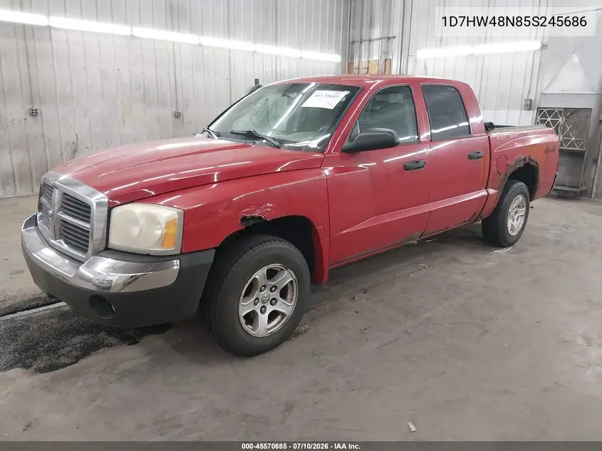 2005 Dodge Dakota Slt VIN: 1D7HW48N85S245686 Lot: 45570685