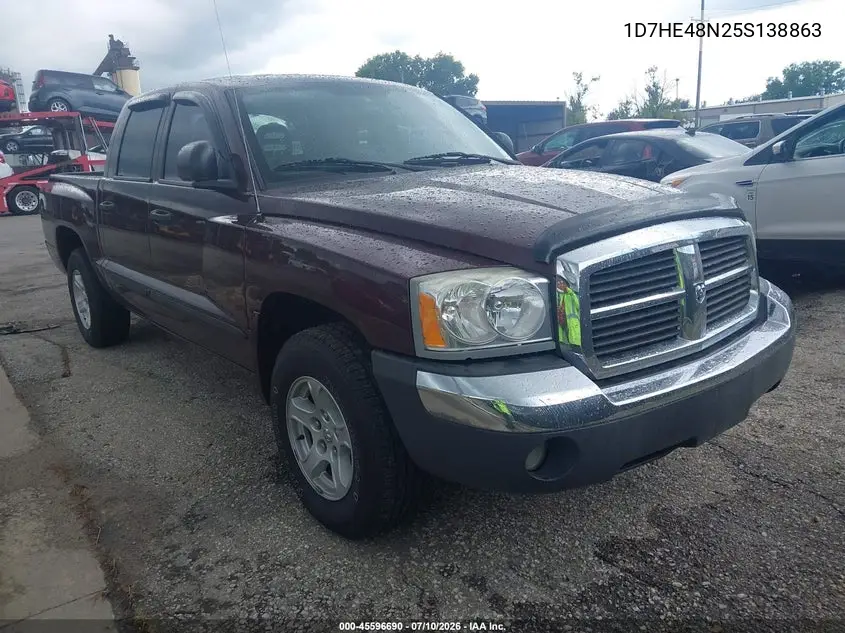 2005 Dodge Dakota Slt VIN: 1D7HE48N25S138863 Lot: 45596690