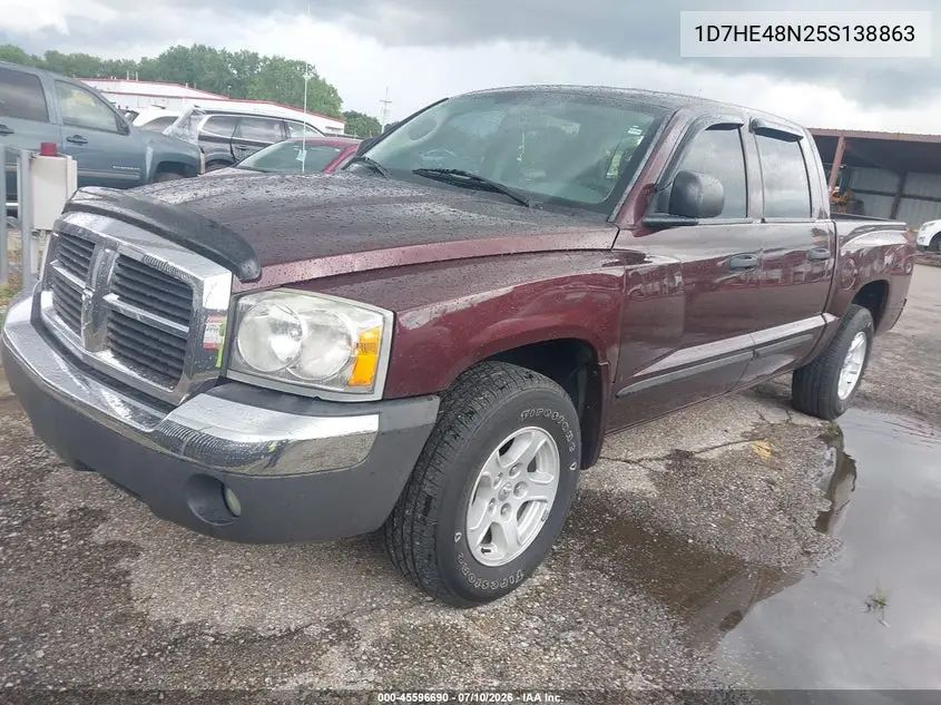 2005 Dodge Dakota Slt VIN: 1D7HE48N25S138863 Lot: 45596690
