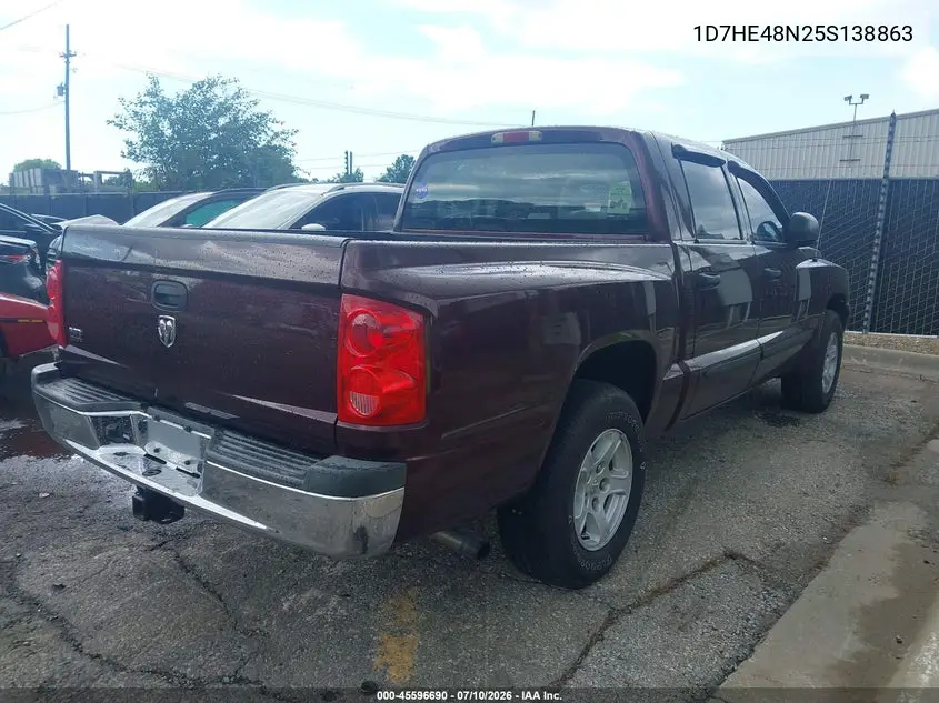 2005 Dodge Dakota Slt VIN: 1D7HE48N25S138863 Lot: 45596690