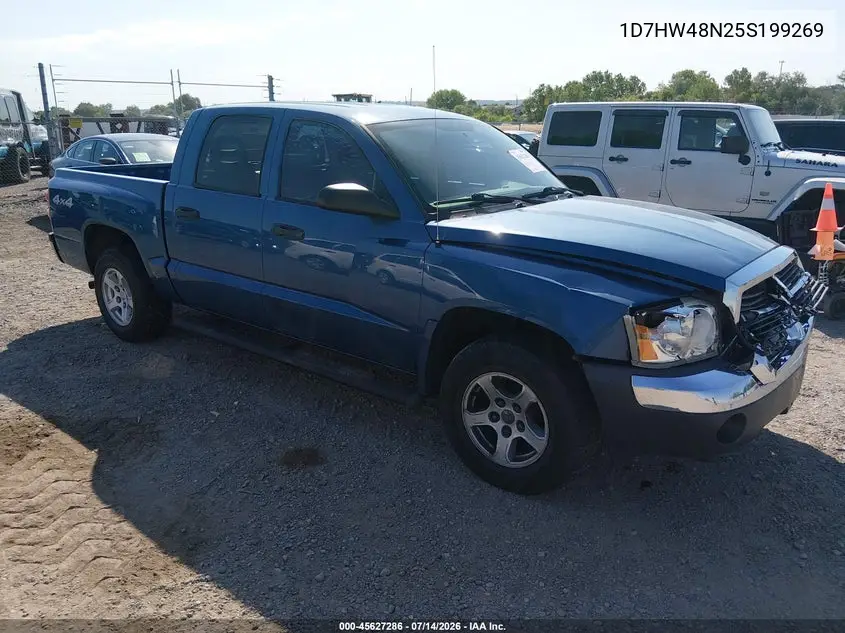 2005 Dodge Dakota Slt VIN: 1D7HW48N25S199269 Lot: 45627286