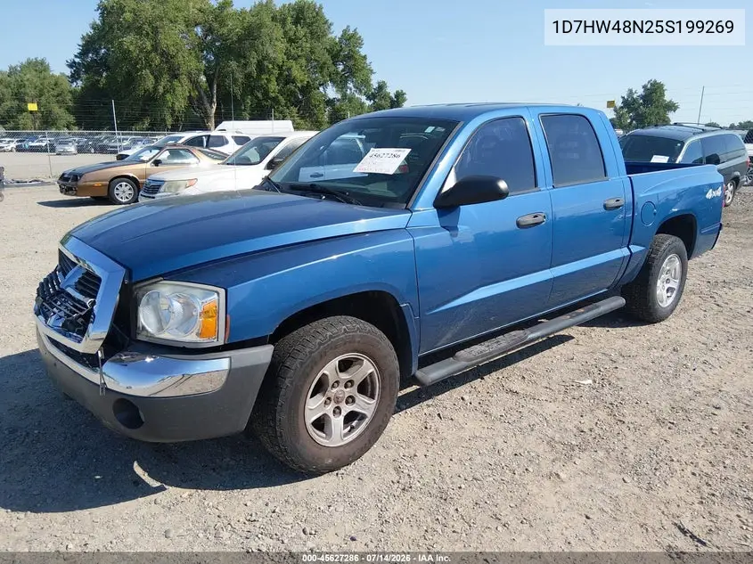 2005 Dodge Dakota Slt VIN: 1D7HW48N25S199269 Lot: 45627286