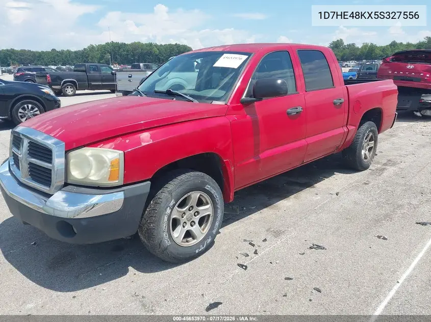 2005 Dodge Dakota Slt VIN: 1D7HE48KX5S327556 Lot: 45653970