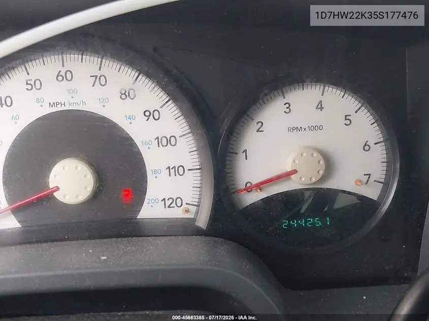 2005 Dodge Dakota St VIN: 1D7HW22K35S177476 Lot: 45663385