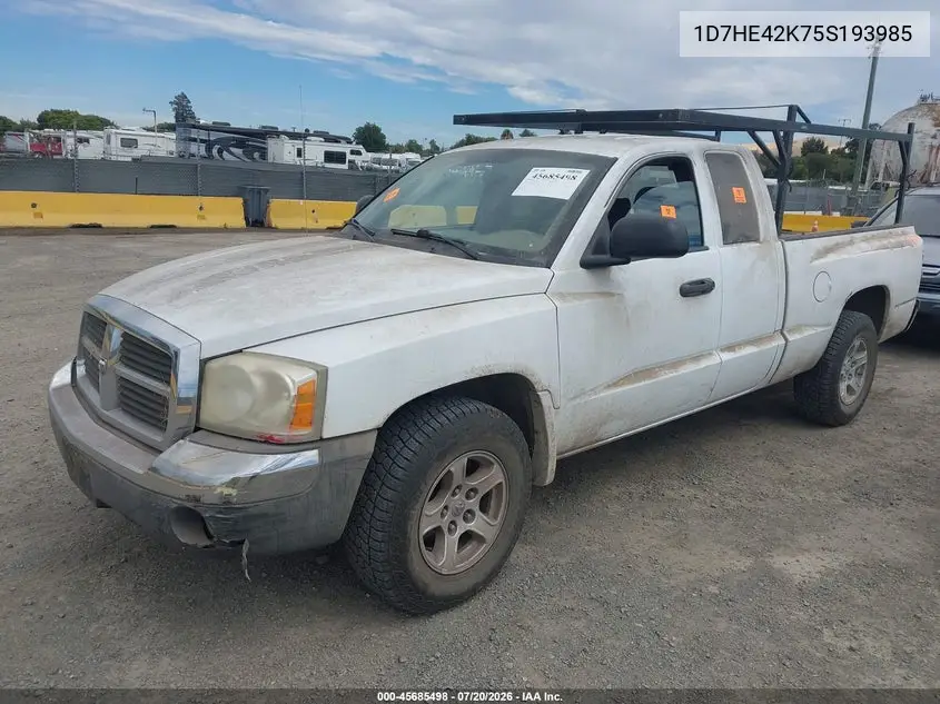2005 Dodge Dakota Slt VIN: 1D7HE42K75S193985 Lot: 45685498