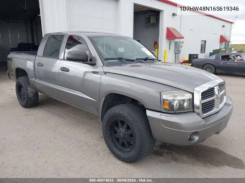 2006 Dodge Dakota Slt VIN: 1D7HW48N16S619346 Lot: 40074632
