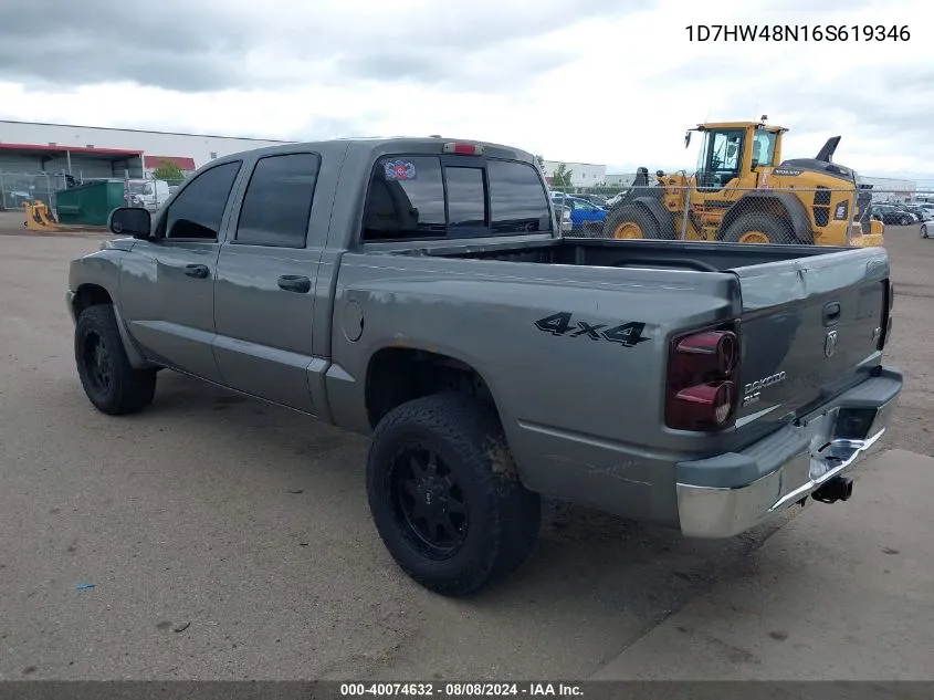2006 Dodge Dakota Slt VIN: 1D7HW48N16S619346 Lot: 40074632
