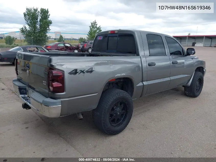 2006 Dodge Dakota Slt VIN: 1D7HW48N16S619346 Lot: 40074632
