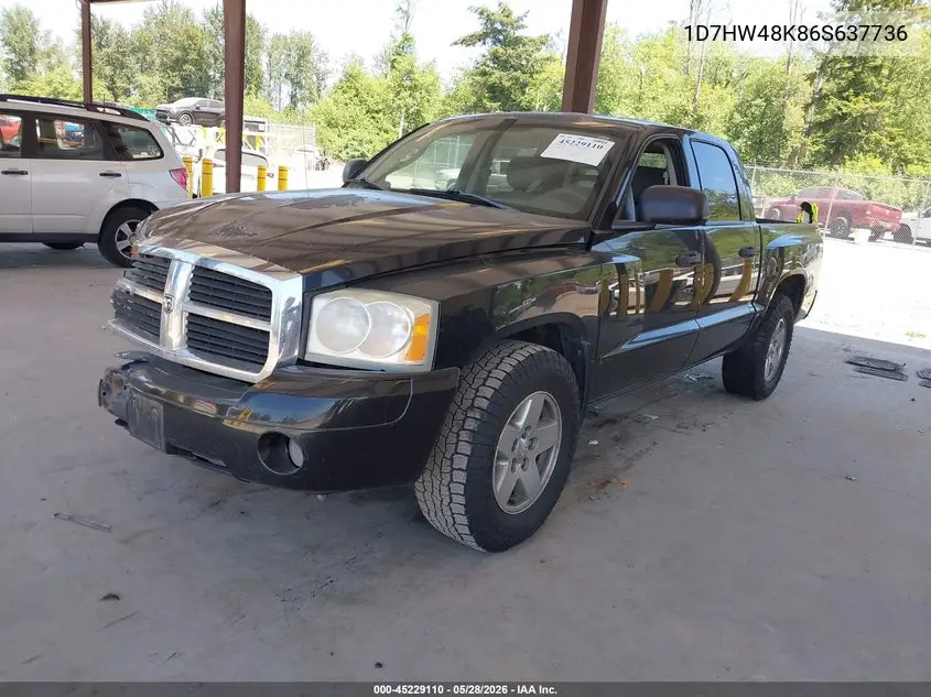 2006 Dodge Dakota Slt VIN: 1D7HW48K86S637736 Lot: 45229110