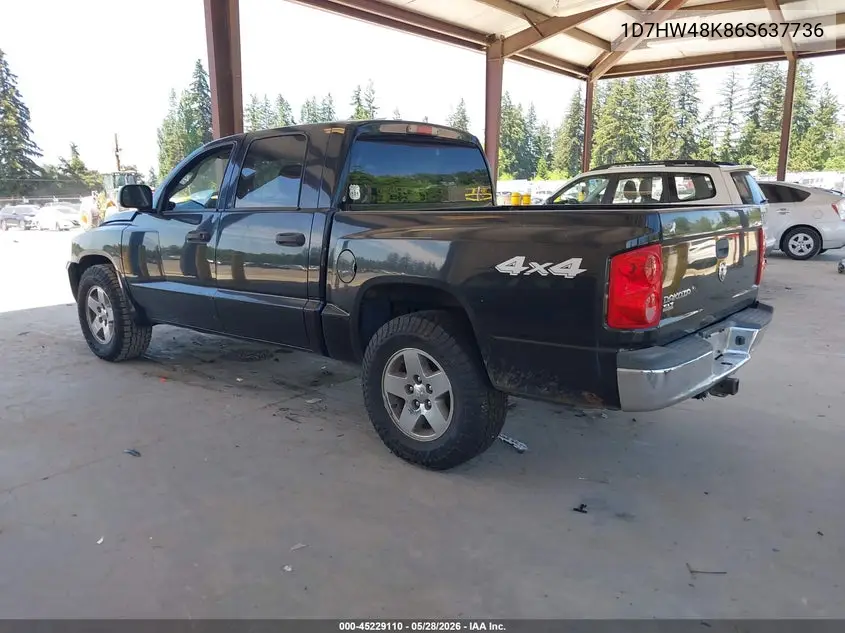 2006 Dodge Dakota Slt VIN: 1D7HW48K86S637736 Lot: 45229110
