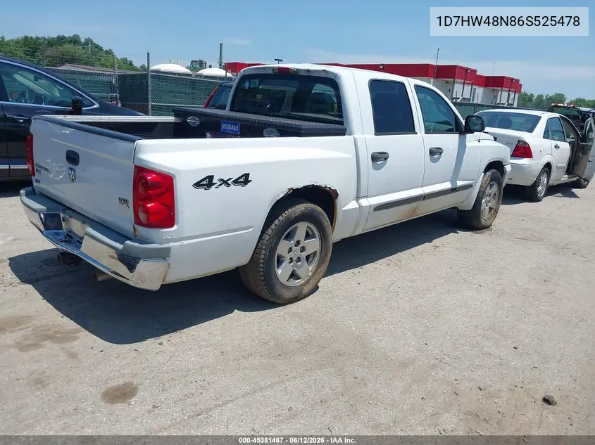2006 Dodge Dakota Slt VIN: 1D7HW48N86S525478 Lot: 45381467