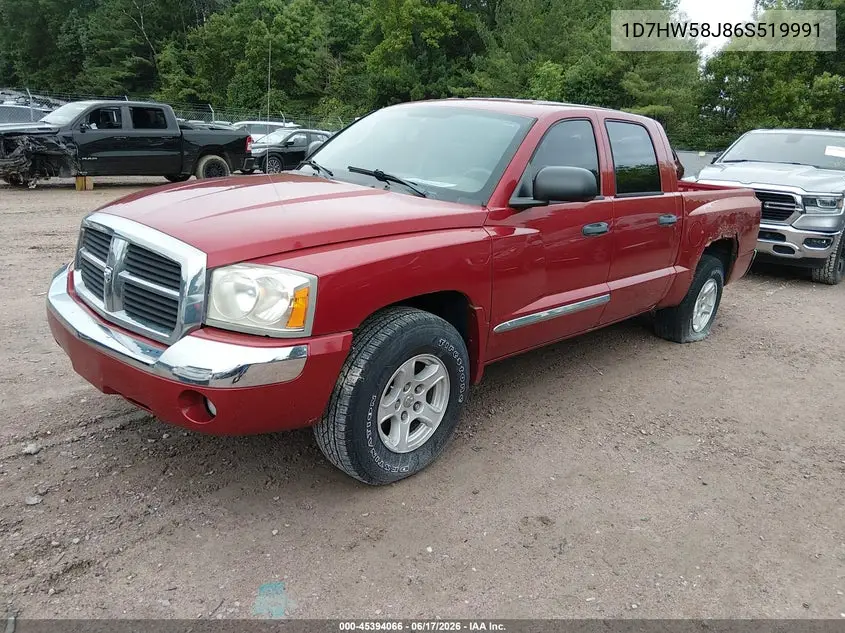 2006 Dodge Dakota Laramie VIN: 1D7HW58J86S519991 Lot: 45394066