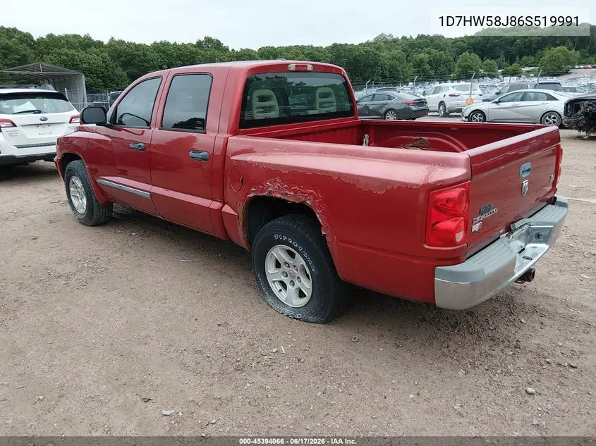 2006 Dodge Dakota Laramie VIN: 1D7HW58J86S519991 Lot: 45394066