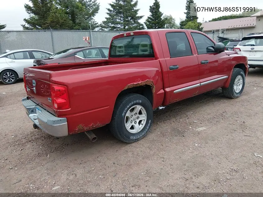 2006 Dodge Dakota Laramie VIN: 1D7HW58J86S519991 Lot: 45394066