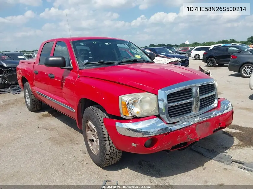 2006 Dodge Dakota Laramie VIN: 1D7HE58N26S500214 Lot: 45410824