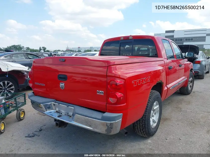 2006 Dodge Dakota Laramie VIN: 1D7HE58N26S500214 Lot: 45410824