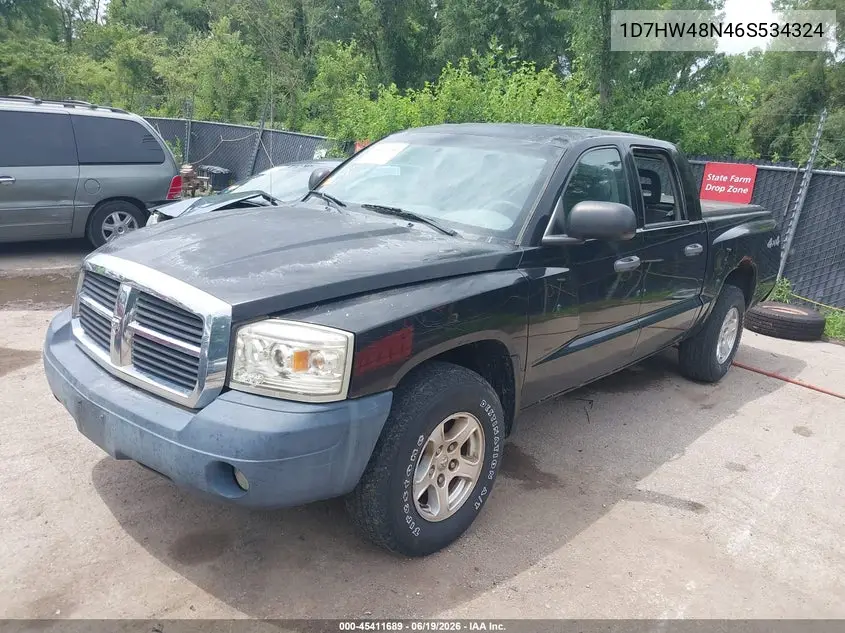 2006 Dodge Dakota Slt VIN: 1D7HW48N46S534324 Lot: 45411689