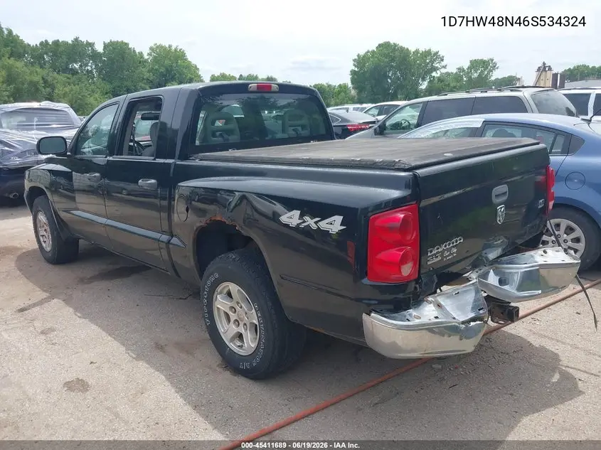 2006 Dodge Dakota Slt VIN: 1D7HW48N46S534324 Lot: 45411689