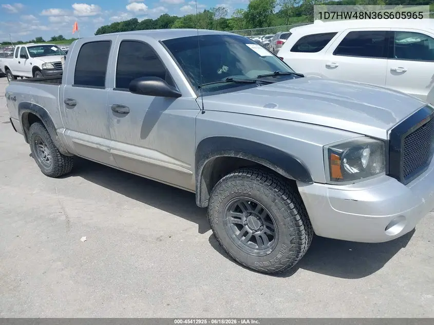 2006 Dodge Dakota Slt VIN: 1D7HW48N36S605965 Lot: 45412925