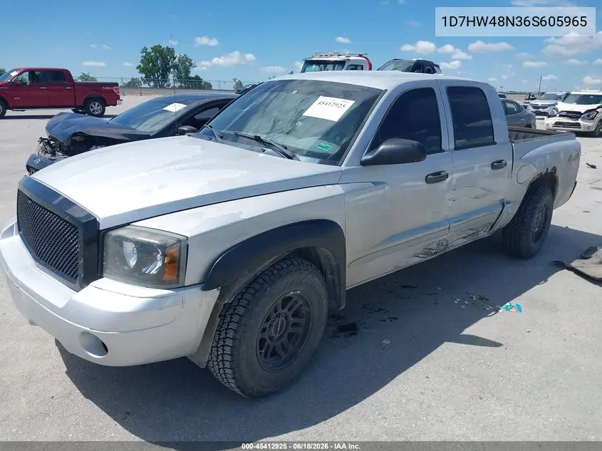 2006 Dodge Dakota Slt VIN: 1D7HW48N36S605965 Lot: 45412925
