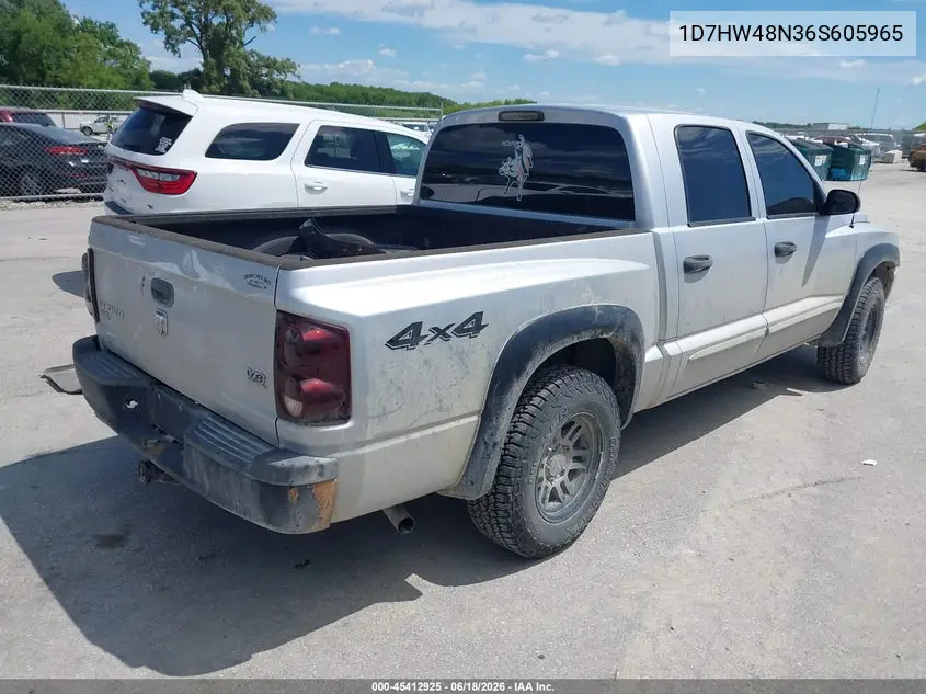 2006 Dodge Dakota Slt VIN: 1D7HW48N36S605965 Lot: 45412925