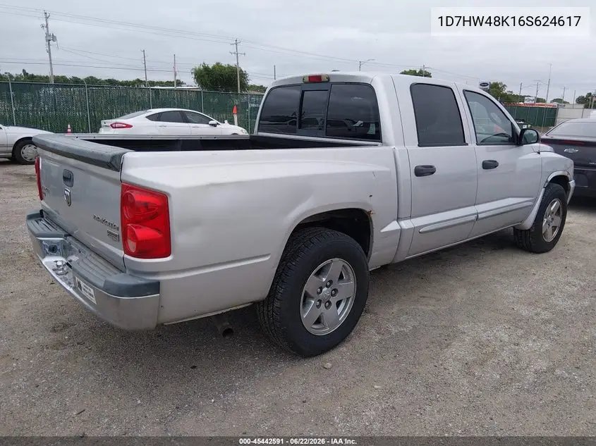 2006 Dodge Dakota Slt VIN: 1D7HW48K16S624617 Lot: 45442591