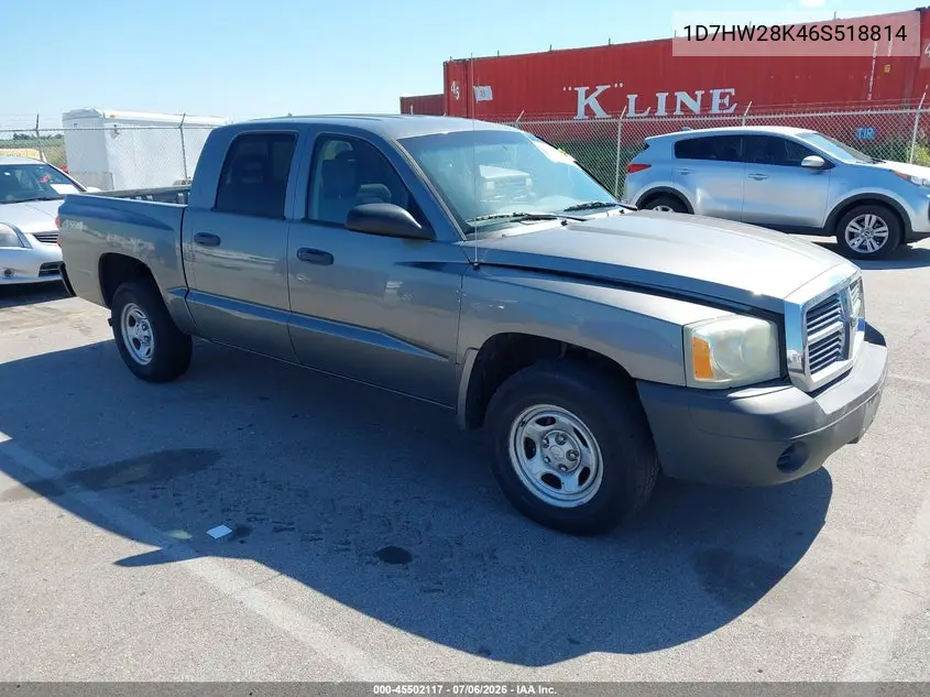 2006 Dodge Dakota St VIN: 1D7HW28K46S518814 Lot: 45502117