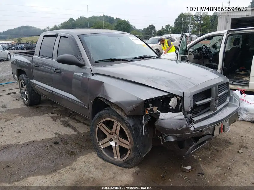 2006 Dodge Dakota Slt VIN: 1D7HW48N86S594672 Lot: 45519803