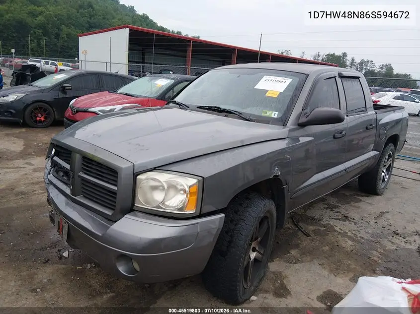 2006 Dodge Dakota Slt VIN: 1D7HW48N86S594672 Lot: 45519803
