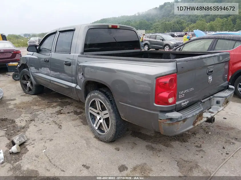 2006 Dodge Dakota Slt VIN: 1D7HW48N86S594672 Lot: 45519803
