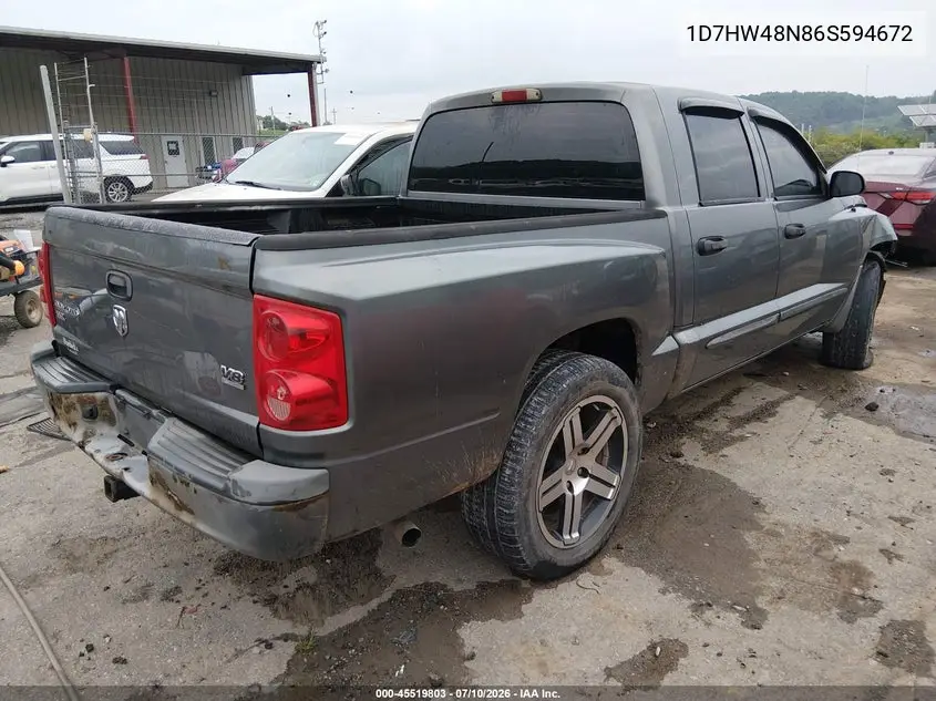 2006 Dodge Dakota Slt VIN: 1D7HW48N86S594672 Lot: 45519803