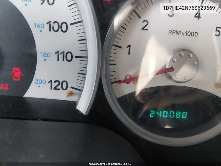 2006 Dodge Dakota Slt VIN: 1D7HE42N76S623669 Lot: 45541777