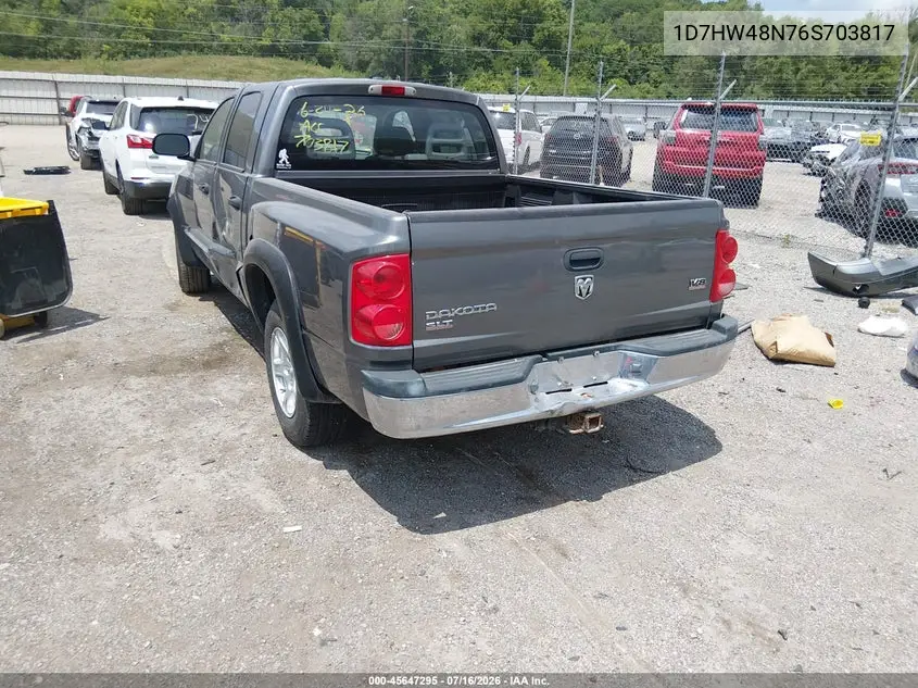 2006 Dodge Dakota Slt VIN: 1D7HW48N76S703817 Lot: 45647295