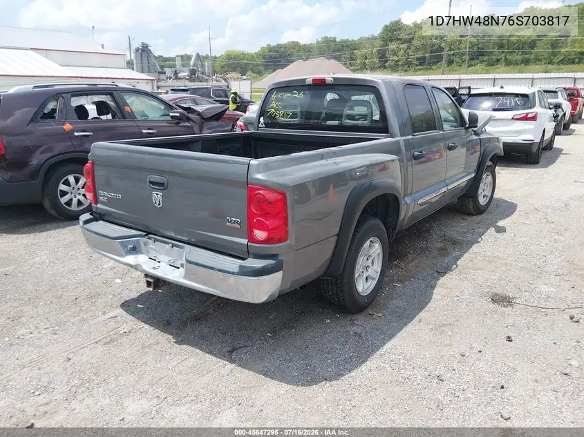 2006 Dodge Dakota Slt VIN: 1D7HW48N76S703817 Lot: 45647295