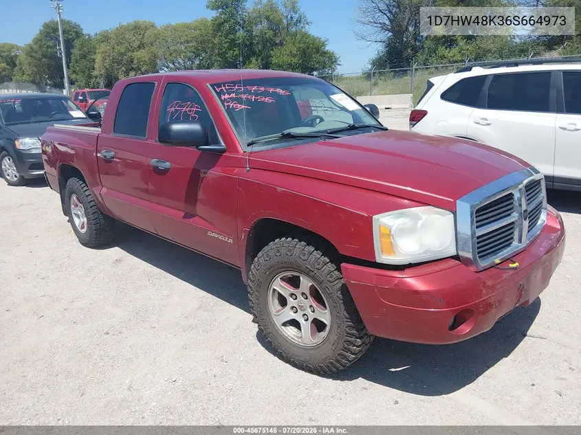 2006 Dodge Dakota Slt VIN: 1D7HW48K36S664973 Lot: 45675146