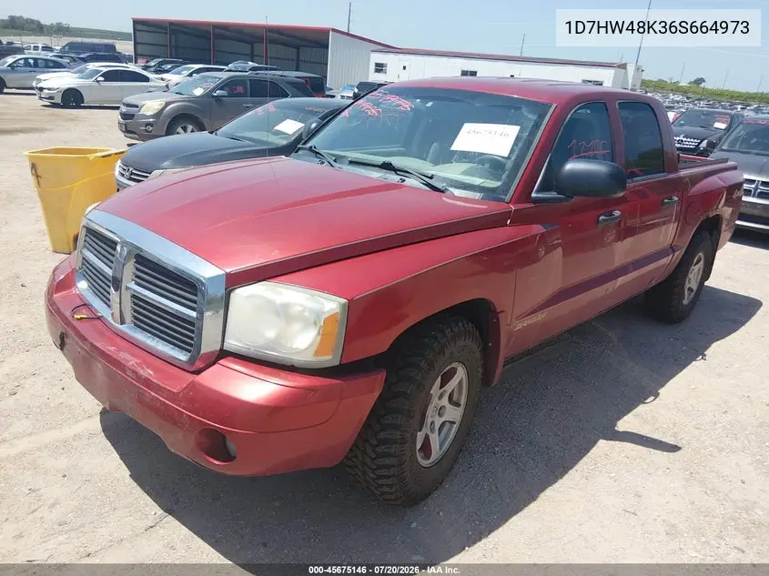 2006 Dodge Dakota Slt VIN: 1D7HW48K36S664973 Lot: 45675146