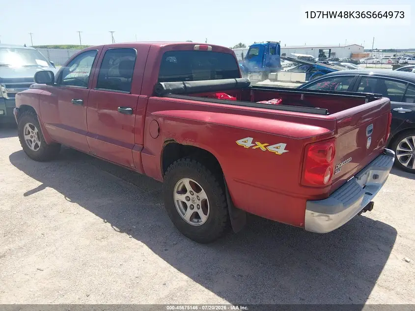 2006 Dodge Dakota Slt VIN: 1D7HW48K36S664973 Lot: 45675146