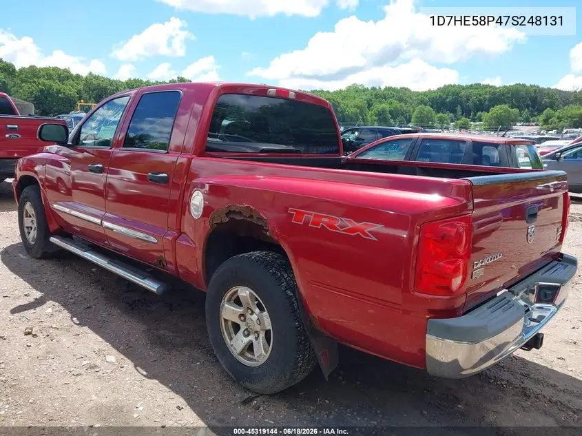 2007 Dodge Dakota Laramie VIN: 1D7HE58P47S248131 Lot: 45319144