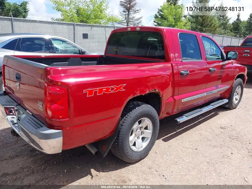 2007 Dodge Dakota Laramie VIN: 1D7HE58P47S248131 Lot: 45319144