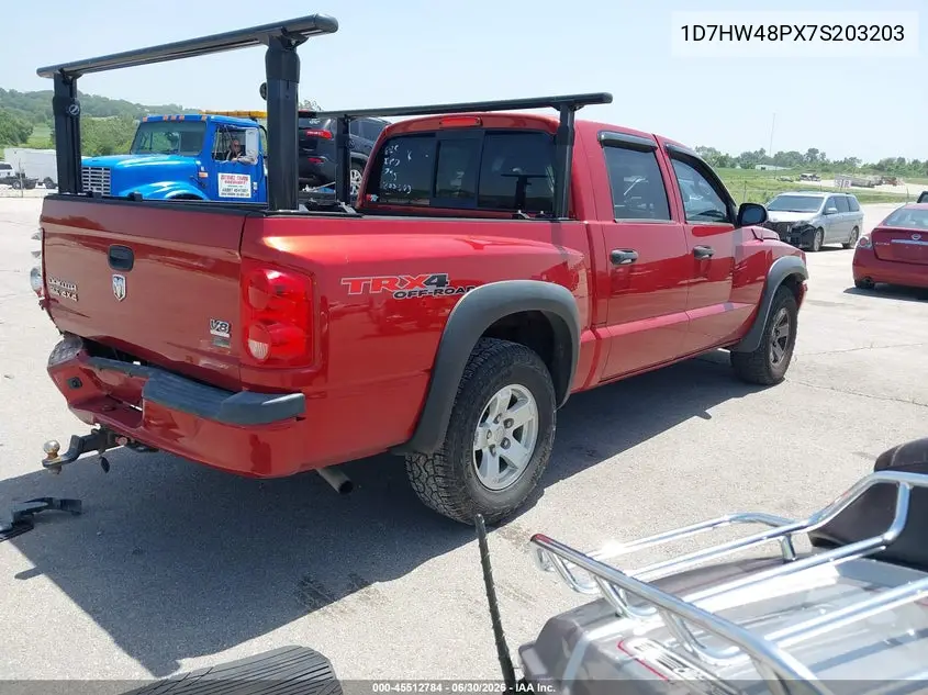 2007 Dodge Dakota Slt VIN: 1D7HW48PX7S203203 Lot: 45512784