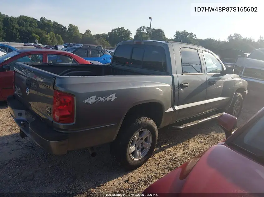 2007 Dodge Dakota Slt VIN: 1D7HW48P87S165602 Lot: 45589911