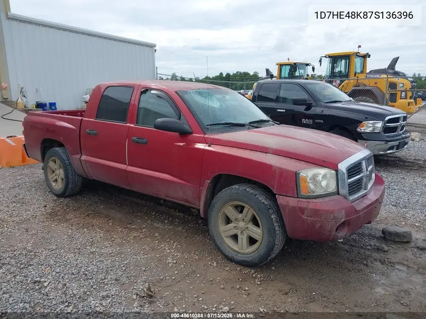 2007 Dodge Dakota Slt VIN: 1D7HE48K87S136396 Lot: 45610384