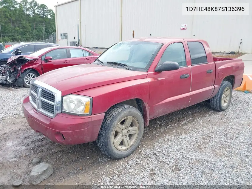 2007 Dodge Dakota Slt VIN: 1D7HE48K87S136396 Lot: 45610384