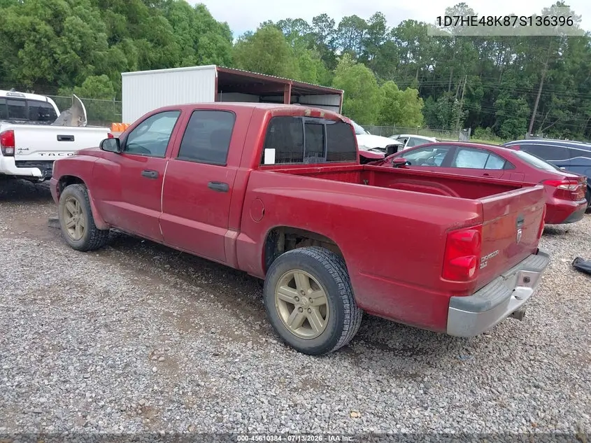 2007 Dodge Dakota Slt VIN: 1D7HE48K87S136396 Lot: 45610384